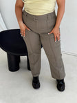 product Princess Polly High Waisted Pants  Bass Drop Mid Rise Bootleg Pant Curve Khaki