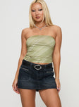 Lafina Zip Mini Skort Dark Wash Denim High Waisted Shorts 