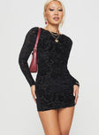 Bavette Long Sleeve Mini Dress Black