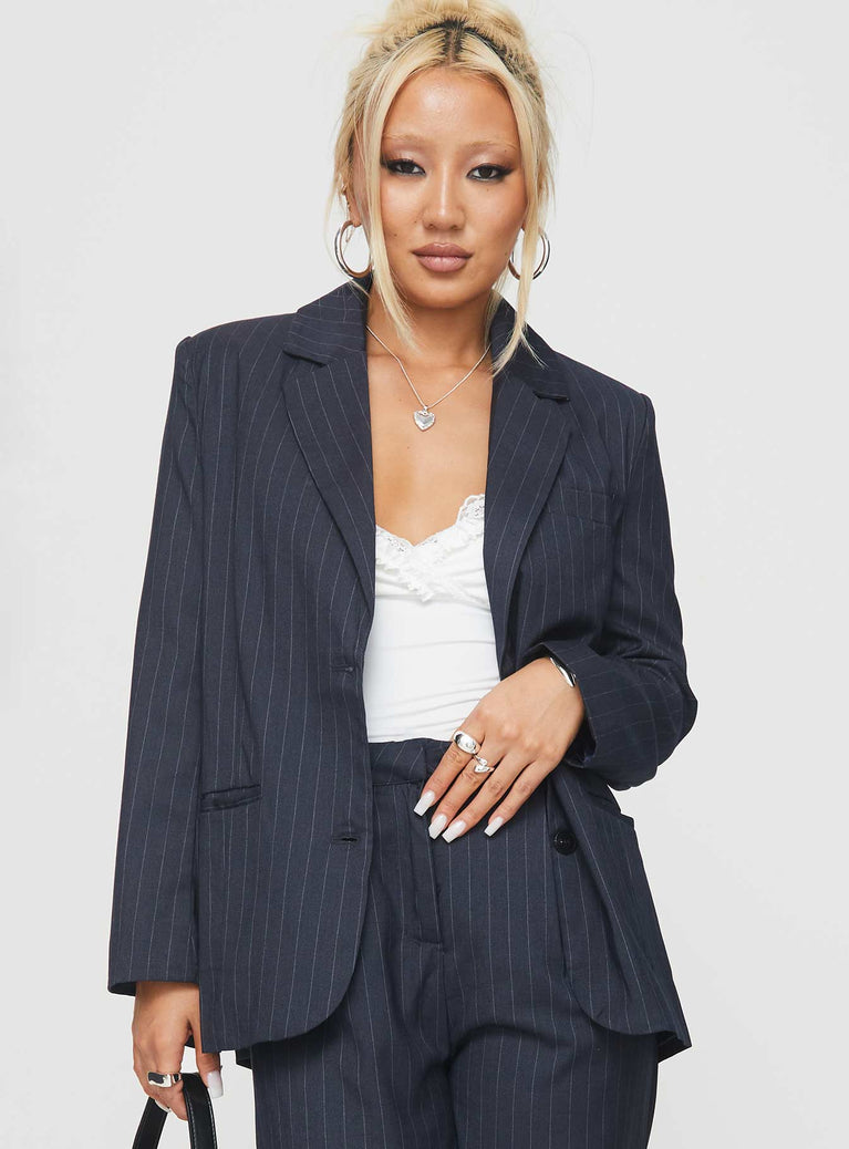 Leaben Blazer Navy Pinstripe