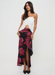 Cooperi Maxi Skirt Black / Red Floral Princess Polly  Maxi 