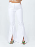 front view of model wearing Princess Polly Dayton Pants White 