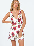 product Princess Polly Sweetheart Neckline  Nellie Mini Dress White / Red Floral