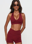 Return Serve Halter Active Top Red