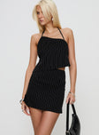 Matique Halter Set Black Pinstripe