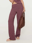 side view of model wearing Princess Polly Televize Pants Brown / Pink High Waisted Pants 