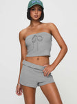 Kaleisha Strapless Set Grey