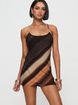 Otillie Mini Dress Brown Multi