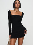 Lanchester Long Sleeve Mini Dress Black