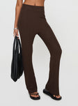 Palomia Ribbed Pants Chocolate