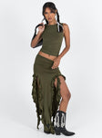 product Rendezvous Maxi Skirt Olive Princess Polly  Midi Skirts 