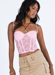 product Princess Polly Sleeveless Square Neck  Lynell Corset Top Pink