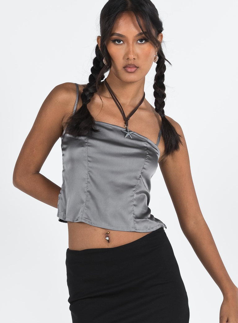 product Princess Polly Sleeveless Square Neck  Creswick Top Grey