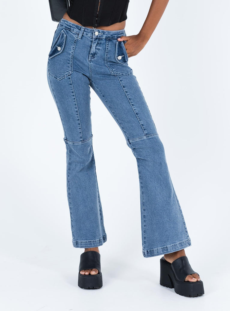 product Princess Polly Mid Rise  Formont Jeans Mid Wash Denim