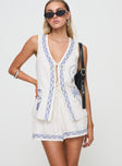 Sun And Palm Trees Vest Set White / Blue