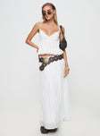   front view of model wearing Princess Polly Quilon Skirt White Maxi 