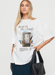 Cloud Cassette Oversized Tee White