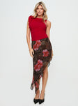   front view of model wearing Princess Polly Canaan Asymmetrical Midi Skirt Multi Midi Skirts 