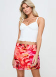   front view of model wearing Princess Polly Tylar Mini Skirt Red Floral Mini Skirts 