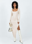 product Princess Polly High Neck  Barossa Long Sleeve Midi Dress Cream