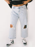 product Princess Polly High Waisted  Oxford Mom Jeans Mid Wash Denim Curve