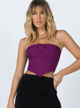 front view of model wearing Princess Polly Bad Gal Bustier Purple 