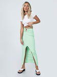   front view of model wearing Princess Polly True Intentions Maxi Skirt Sage 