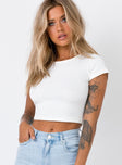 product Princess Polly Three Fourth Sleeves Square Neck  The Classic Cropped Tee White