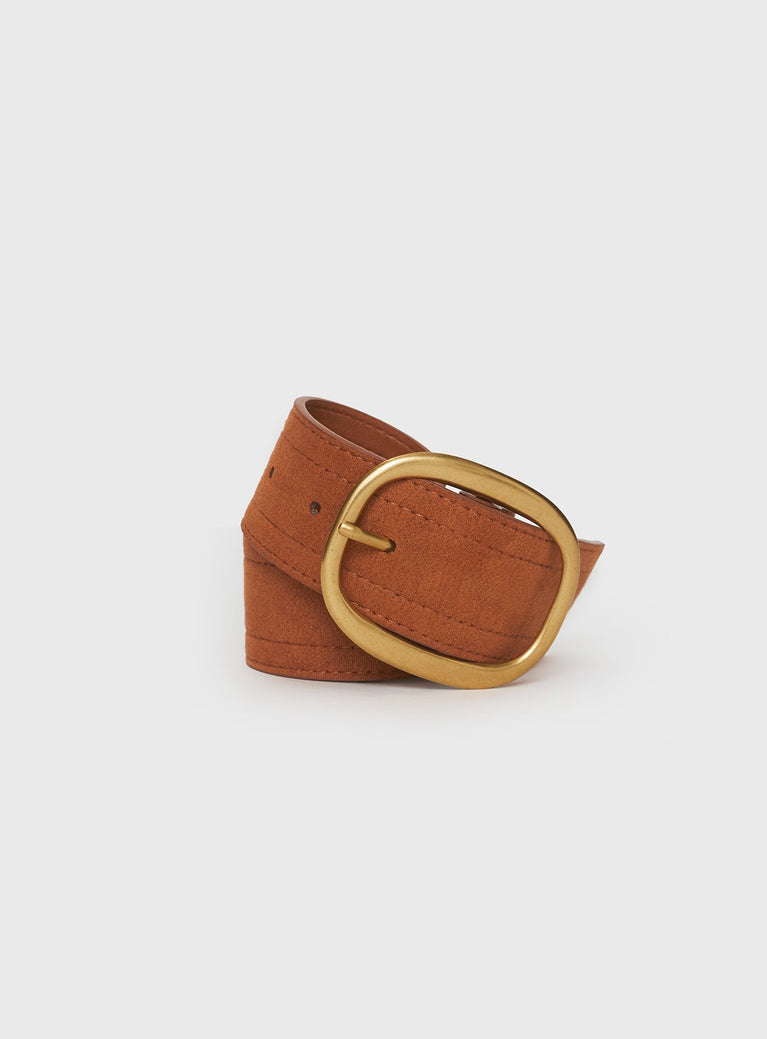 Sunbeam Faux Suede Belt Brown