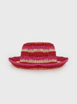 Alonza Crochet Bucket Hat Pink/red