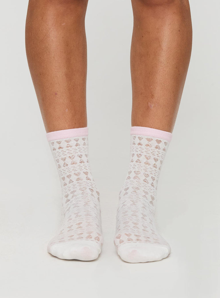 Brookvale Sock White / Pink