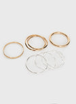 Bracelet pack Pack of eight, four gold-tone bangle style, four silver-toned bangle style, fixed size