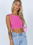 side view of model wearing Princess Polly Christa Top Pink 