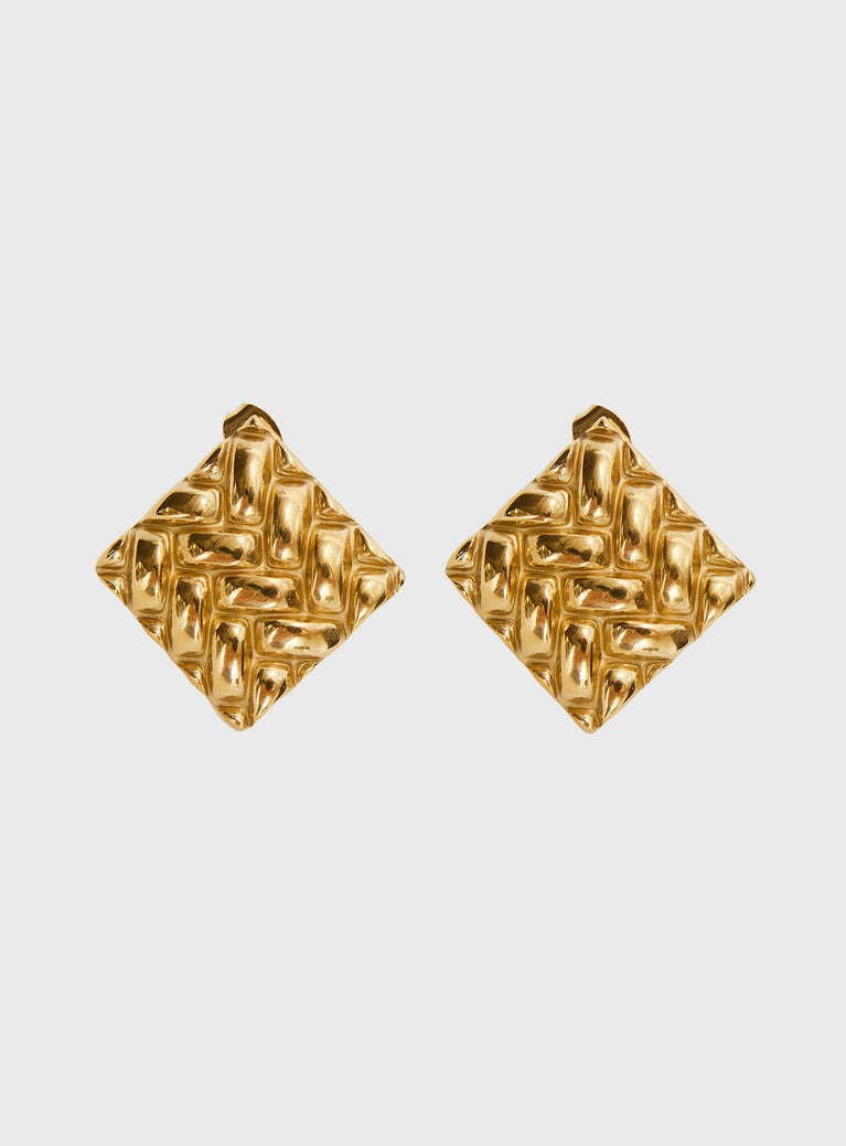 Earrings Gold-toned, stud fastening