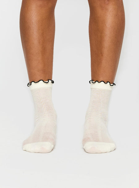 Set For Life Frill Socks White / Black