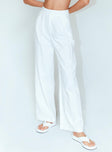 product Princess Polly High Waisted Pants  Ayla Linen Pants White Petite