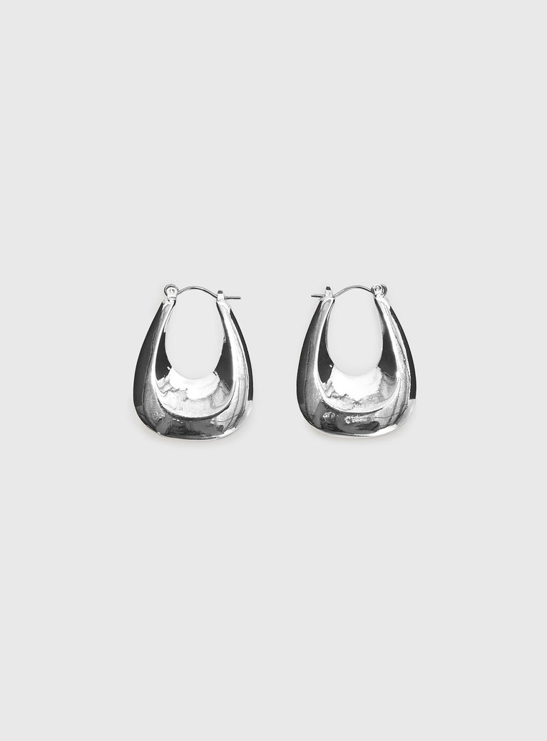 Hopelessly Devoted Hoop Earrings Silver