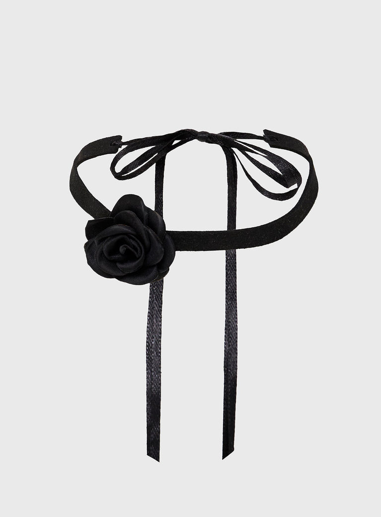 Ginger Flower Neck Tie Black