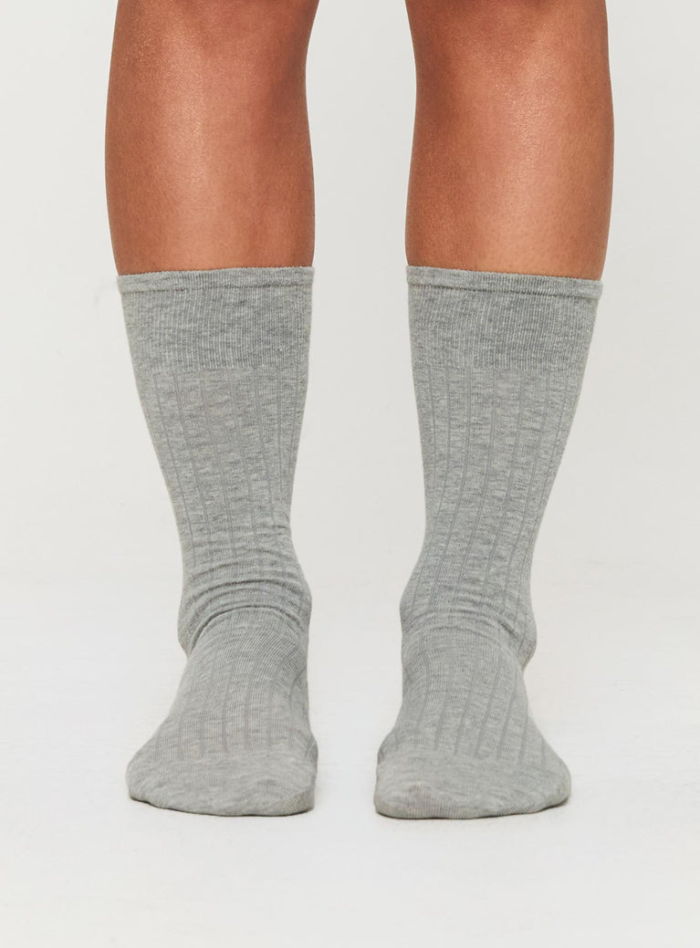 Galatea Crew Socks Grey