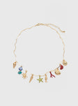 Aquata Charm Necklace Gold