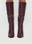 Keeley Boots Matte Burgundy