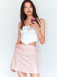   front view of model wearing Princess Polly Charlotte Ruched Mini Skirt Pink 