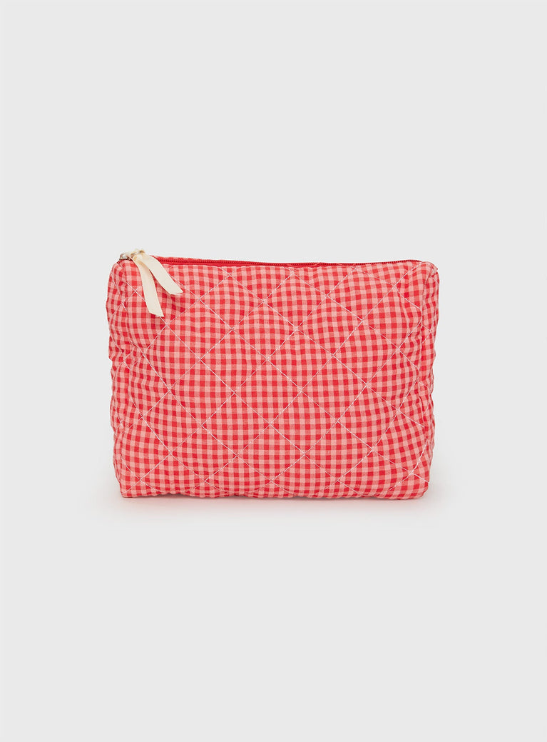 Wishes Granted Makeup Bag Red Gingham