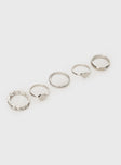 Spade Ring Set Silver