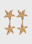 Starfish Drop Earrings Gold