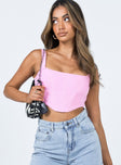 product Princess Polly Sleeveless Square Neck  Kaeshia Rib Bustier Pink