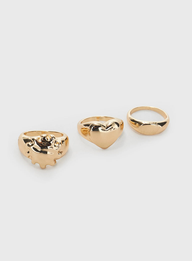 Love Coast Ring Set Gold