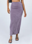   front view of model wearing Princess Polly Harriette Maxi Skirt Purple 