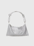 Shoulder bag Fixed shoulder strap, silver-toned hardware, zip fastening, inner card slip