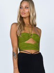 product Princess Polly Short Sleeves Square Neck  Loriella Ring Detail Crop Top